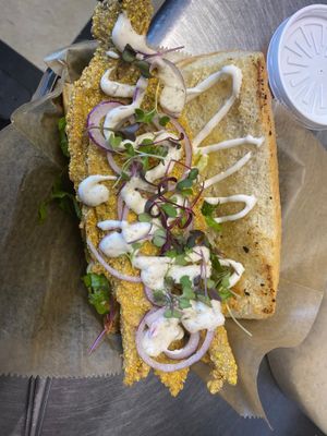 Fysh Po’boy  at Burgers and Booch in Orlando