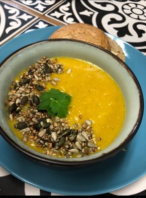 Rachel’s Healing soups - a nourishing comfort meal in a bowl - always super nutritious 💪🏽 at The V Hub in Swansea