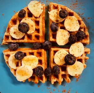 Our Gf buckwheat waffles ... just what to top them with ? 😋 at The V Hub in Swansea