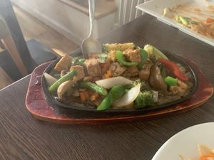 Garlic and pepper stir fry  at Chang Thai in Brecon