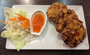 Corn Cakes (Tord Mum Khao Phod) at Chang Thai in Brecon