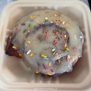 Cinnamon roll. at Early Bird Vegan in Tempe