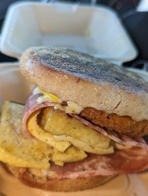 Breakfast ChiQin Sandwich at Early Bird Vegan in Tempe