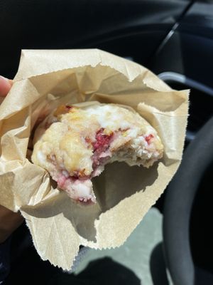 Raspberry scone  at Early Bird Vegan in Tempe