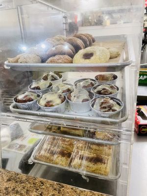 Pastry case with lots of goodies  at Early Bird Vegan in Tempe