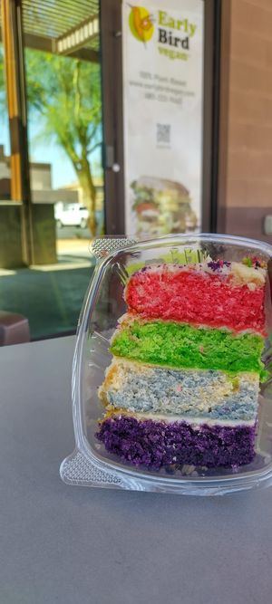 Fairytale Cake 🌈 at Early Bird Vegan in Tempe