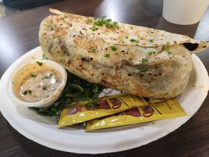 Breakfast burrito at Early Bird Vegan in Tempe