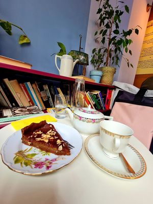 Vegan torta del nonno. Absolutely delicious! at La Schiscetteria in Milan