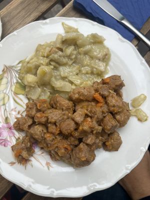 Spezzatino di soia e finocchi spadellati nel latte di cocco  at La Schiscetteria in Milan