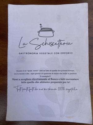 Menu  at La Schiscetteria in Milan