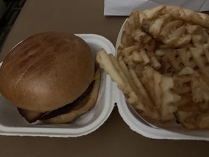Delicious Western Burger and Waffle Fries.  at Meta Burger in Edgewater