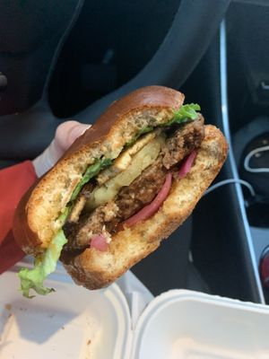 Island Burger - sososo good! at Meta Burger in Edgewater