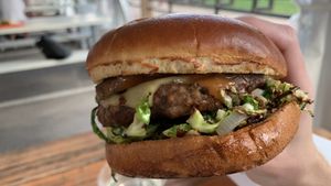 Flatiron burger  at Meta Burger in Edgewater