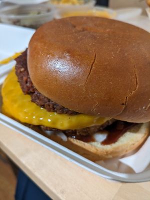 Aloha burger at Meta Burger in Edgewater