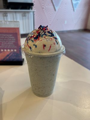 Mint shake with cookies and creamm  at Meta Burger in Edgewater