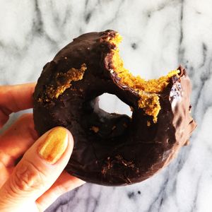 Vegan Chocolate Pumpkin Spice Donut at Flour Craft Bakery in Mill Valley