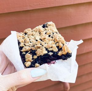 Delicious vegan crumble bar  at Flour Craft Bakery in Mill Valley