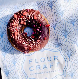 Gluten-free, vegan valentines donut💕🍩  at Flour Craft Bakery in Mill Valley