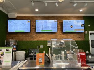 Menu on wall   at C4Eats in Hollywood