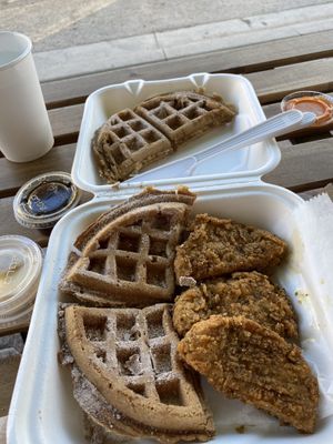 Went back to C4 Eats a second time in the week we were on Hollywood Beach.  Omg!  This vegan chicken and waffles were so good. I wish this place was in my hometown.  Worth an Uber at C4Eats in Hollywood