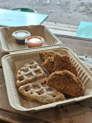 V.Chicken and waffle at C4Eats in Hollywood