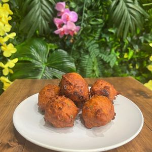 Vegan Conch Fritters (Made With Oyster Mushrooms) at C4Eats in Hollywood