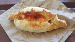 Vegan pasty with sauce ($4.40) at Keith Bakery and Coffee Shop in Keith