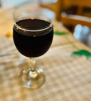 Traditional local wine at Te Becqua in Sarande