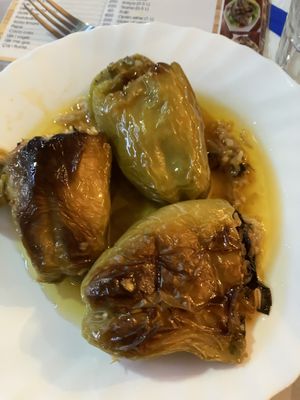 stuffed peppers (paprika)  at Te Becqua in Sarande