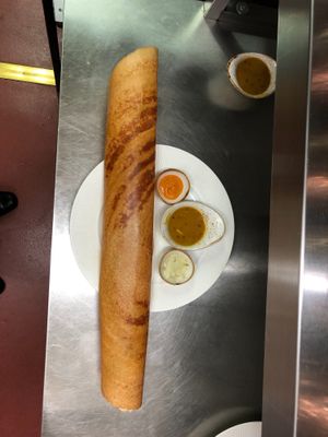 Masala Dosa with Sambar and chutney- vegan Popular southern Indian  at Turmeric Kitchen 65 in Taunton