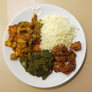 Delicious, very flavoursome! (Take Away so presentation is due to my dishing up) at Turmeric Kitchen 65 in Taunton