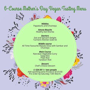 Vegan Tasting menu  at Turmeric Kitchen 65 in Taunton