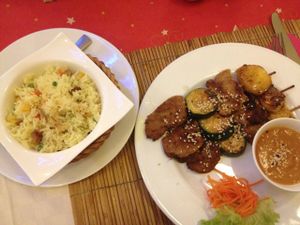 shashlick at Loving Hut in Hamburg