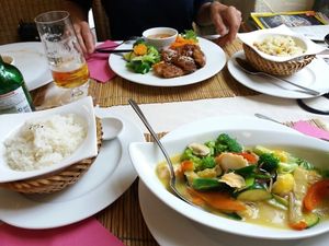 Curry dishes  at Loving Hut in Hamburg