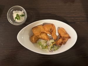 Vegan shrimps .  at Loving Hut in Hamburg