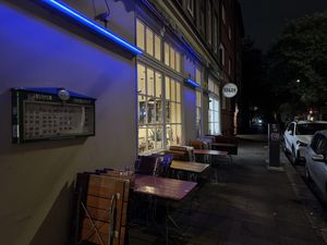 Outside.  at Loving Hut in Hamburg