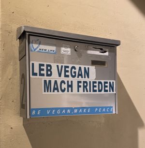 Letter box .  at Loving Hut in Hamburg