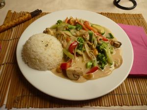 Rice dish at Loving Hut in Hamburg