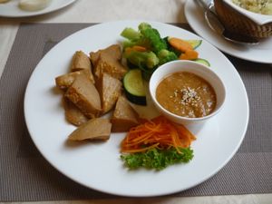 Very good dish ( I think it's called rainbow ) at Loving Hut in Hamburg