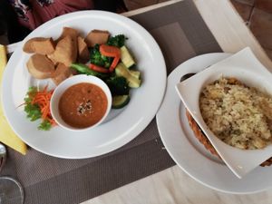 Rainbow plate at Loving Hut in Hamburg