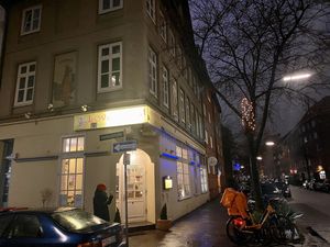 outside at Loving Hut in Hamburg