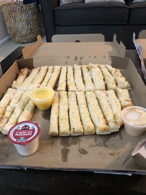 Vegan cheese sticks at Toppers Pizza in Indianapolis