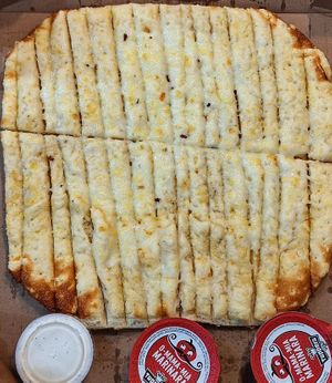 Vegan cheesesticks at Toppers Pizza in Indianapolis