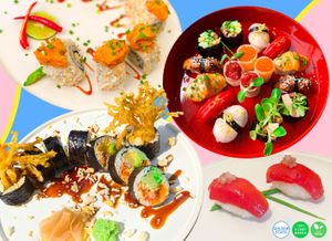 Plant-Based Vegan Sushi, Nigiri, Maki and Rolls at Golden State Vegan Sushi in Bangkok