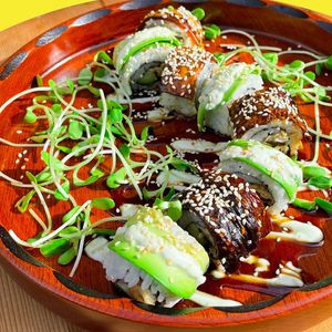 Caterpillar Sushi Roll 8pcs at Golden State Vegan Sushi in Bangkok