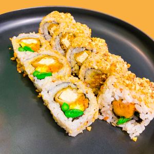 Rainbow Satay Sushi Roll 8pcs at Golden State Vegan Sushi in Bangkok