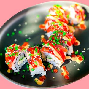 Red Dragon Sushi Roll 8 pcs at Golden State Vegan Sushi in Bangkok