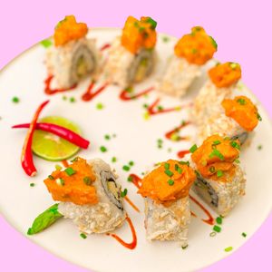 Lobster Dynamite Sushi Roll 8 pcs at Golden State Vegan Sushi in Bangkok