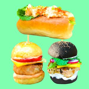 3 Mini Tasting Menu (Lobster Roll, Seafood Burger, Fish Burger) at Golden State Vegan Sushi in Bangkok