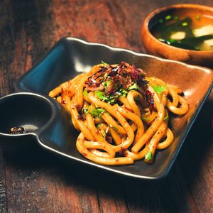 Chili Udon at Golden State Vegan Sushi in Bangkok